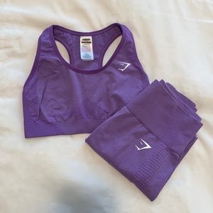 Gym Shark seamless set bra and leggings color purple